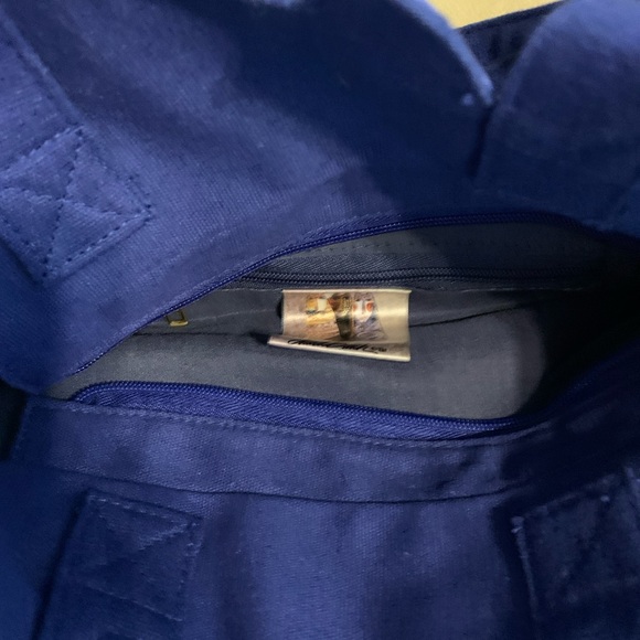 Laurel Burch designer cat bag in indigo blue and purple. - Picture 5 of 5